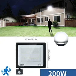 Waterproof Outdoor LED Floodlight with Motion Sensor - Adjustable Brightness Spotlight & Wall Reflector (Neutral light)