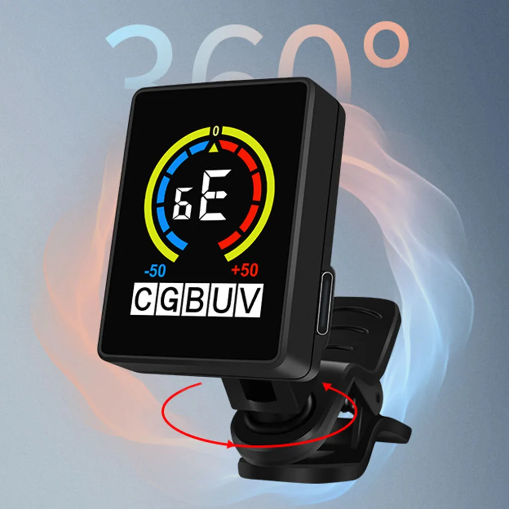 

1 шт., USB-зарядка для гитары, тюнер с цветным экраном, тюнер для акустических и электрических гитар, бас-мандолин, аксессуары для музыкальных инструментов