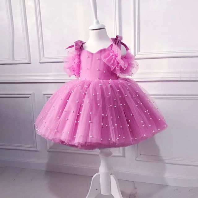 Dress + Crown + Shoes for Baby Girl Blush Pink First Birthday 1st | eBay