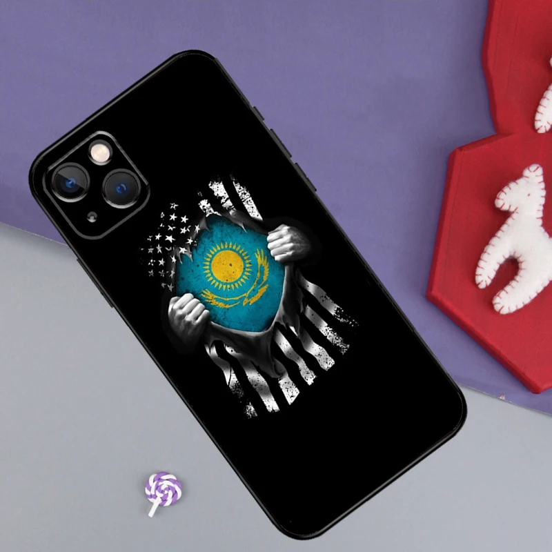Kazakhstan Flag Phone Case For iPhone 16 12 15 14 11 Pro Max