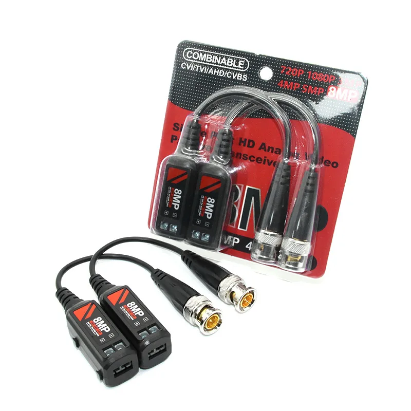10 paia Twisted BNC CCTV Video Balun ricetrasmettitori passivi supporto AHD/CVI/TVI 8MP 4K Camera Cat5e/ Cat6 connettori per cavi UTP - immagine 6