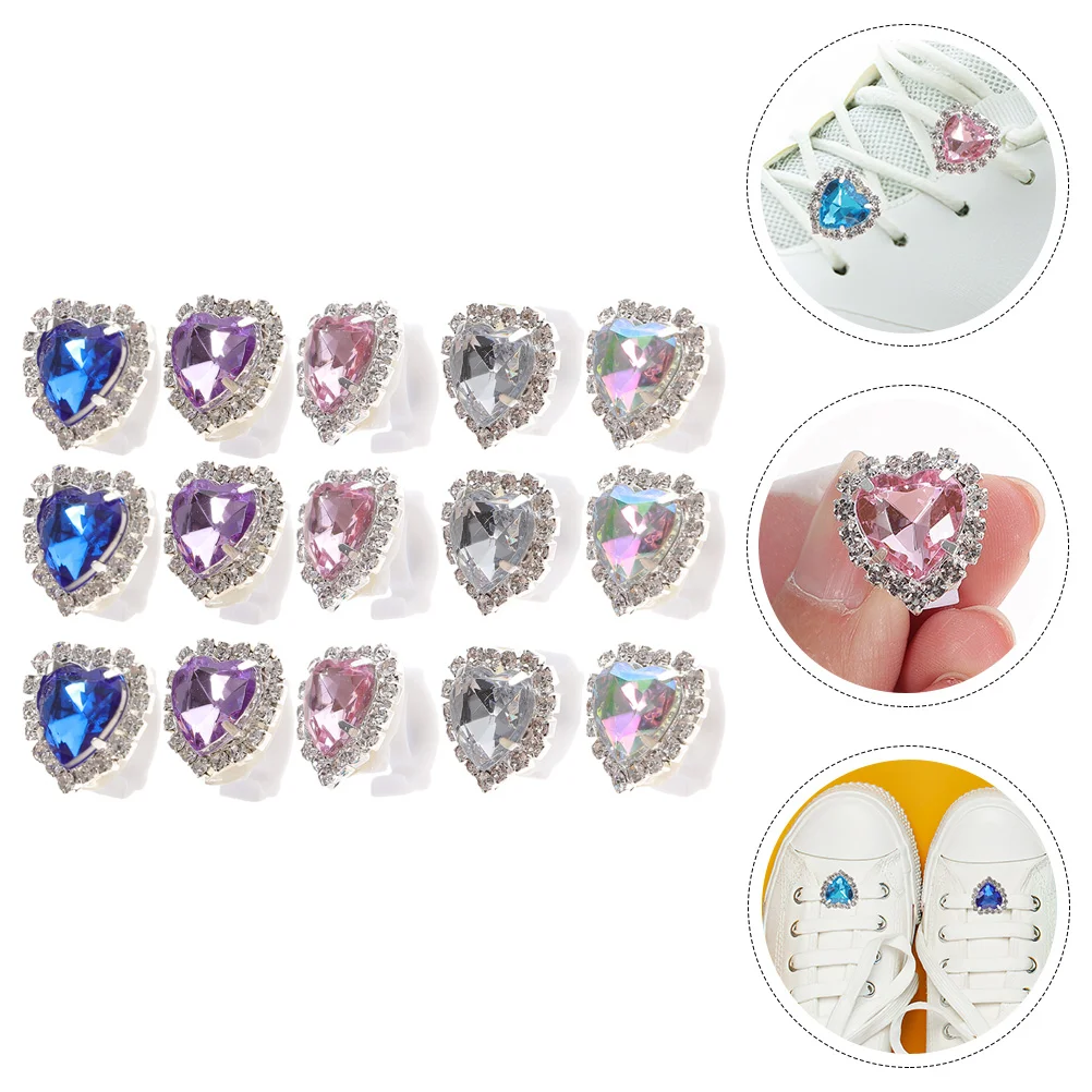 

15 Pcs Shoe Buckle Rhinestone Charms Sneaker Sandals for Wedding Bridal Shoes Glass Decoration Miss Step Sneakers Women