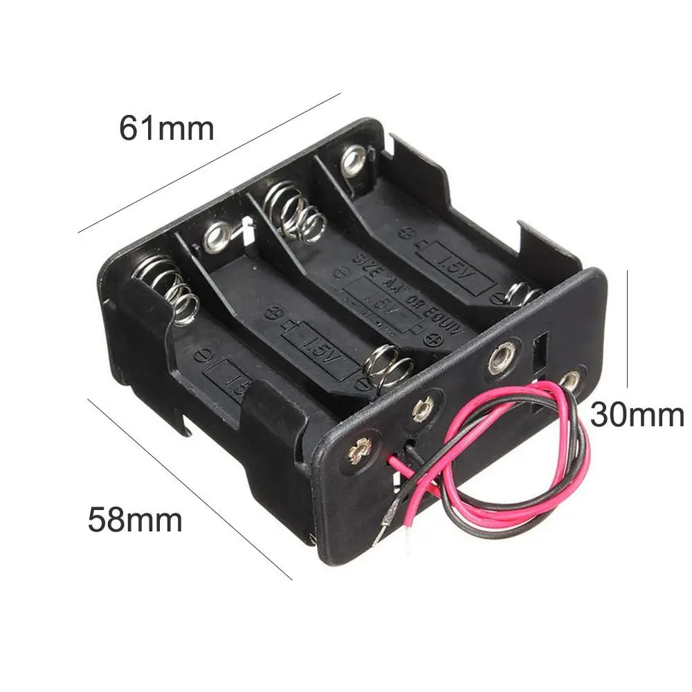 Scatola batteria 8 batterie AA con cavo 12 Volt 12V Custodia batteria Batterie Stack Batteria Slot per clip Scatola portabatteria - immagine 6
