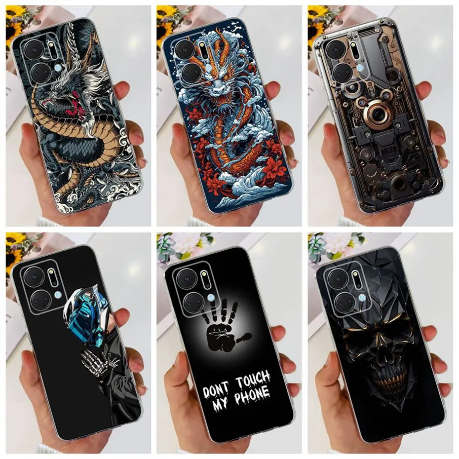Fashion Dragon Metal Pattern Silicone Phone Case - Soft TPU Cover