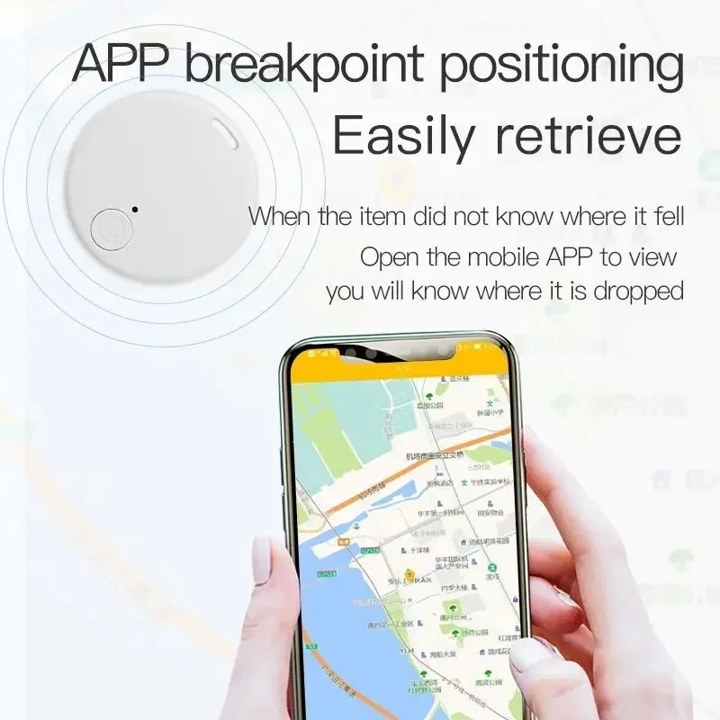 Mini GPS Mobile Bluetooth 5.0 Tracker Anti-Lost Device Round Anti-Lost Device Pet Kids Bag Wallet Tracking Smart Finder Locator wallet tracker smart tracker bluetooth tracker