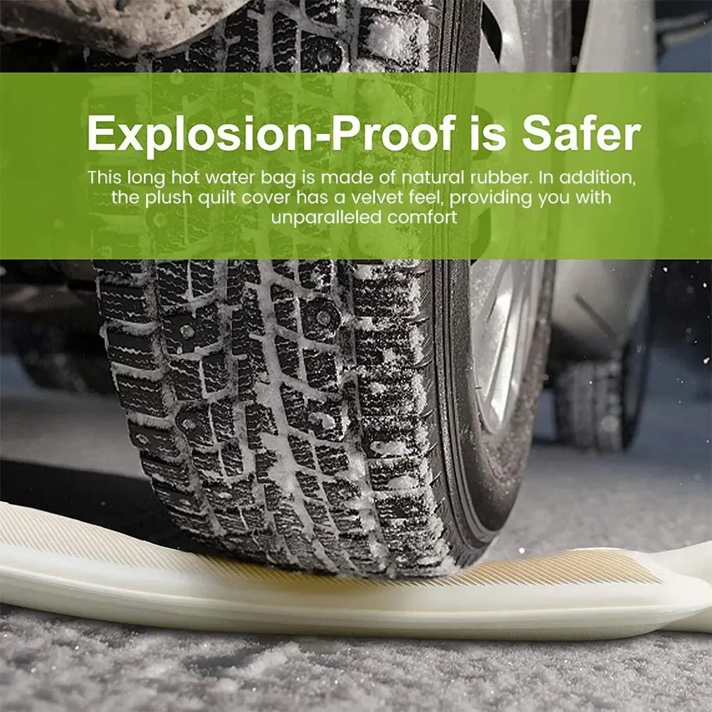 2L Rubber Hot Water Bottle With Cover Long Bottle Warmer For Pain Relief Menstrual Cramps Cute Animals Hot Water Bag Feet Warmer