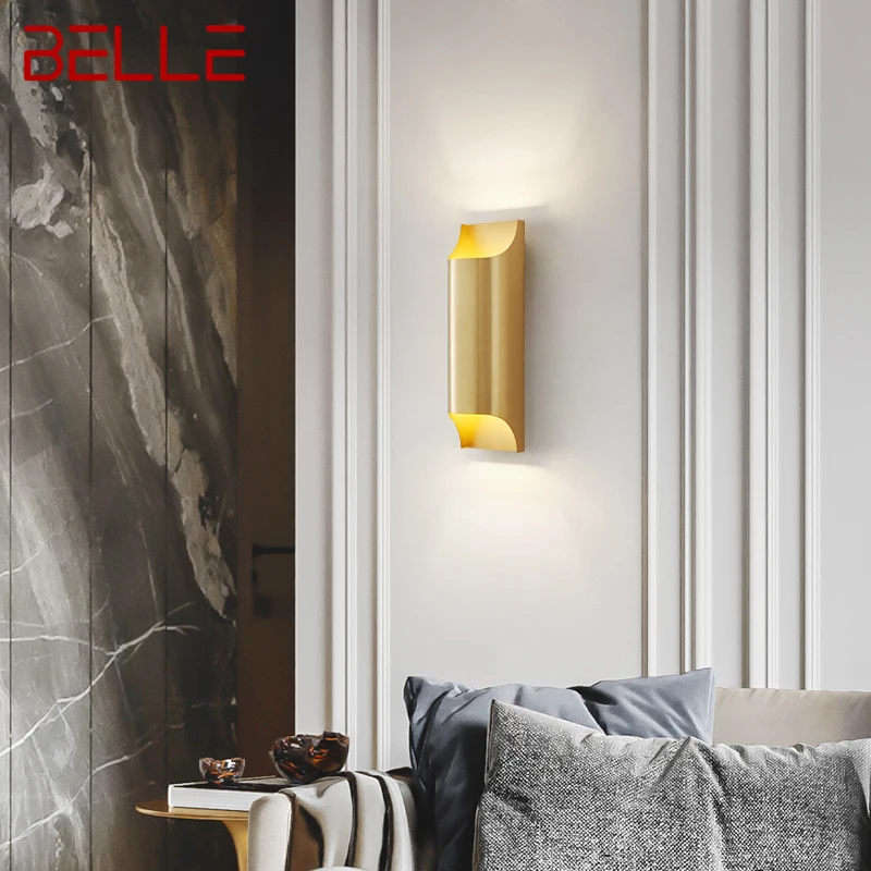 

BELLE Contemporary Interior Sconce Lamp Simplicity Creative Brass Wall LED Mount for Home Living Room Bedroom Bedside