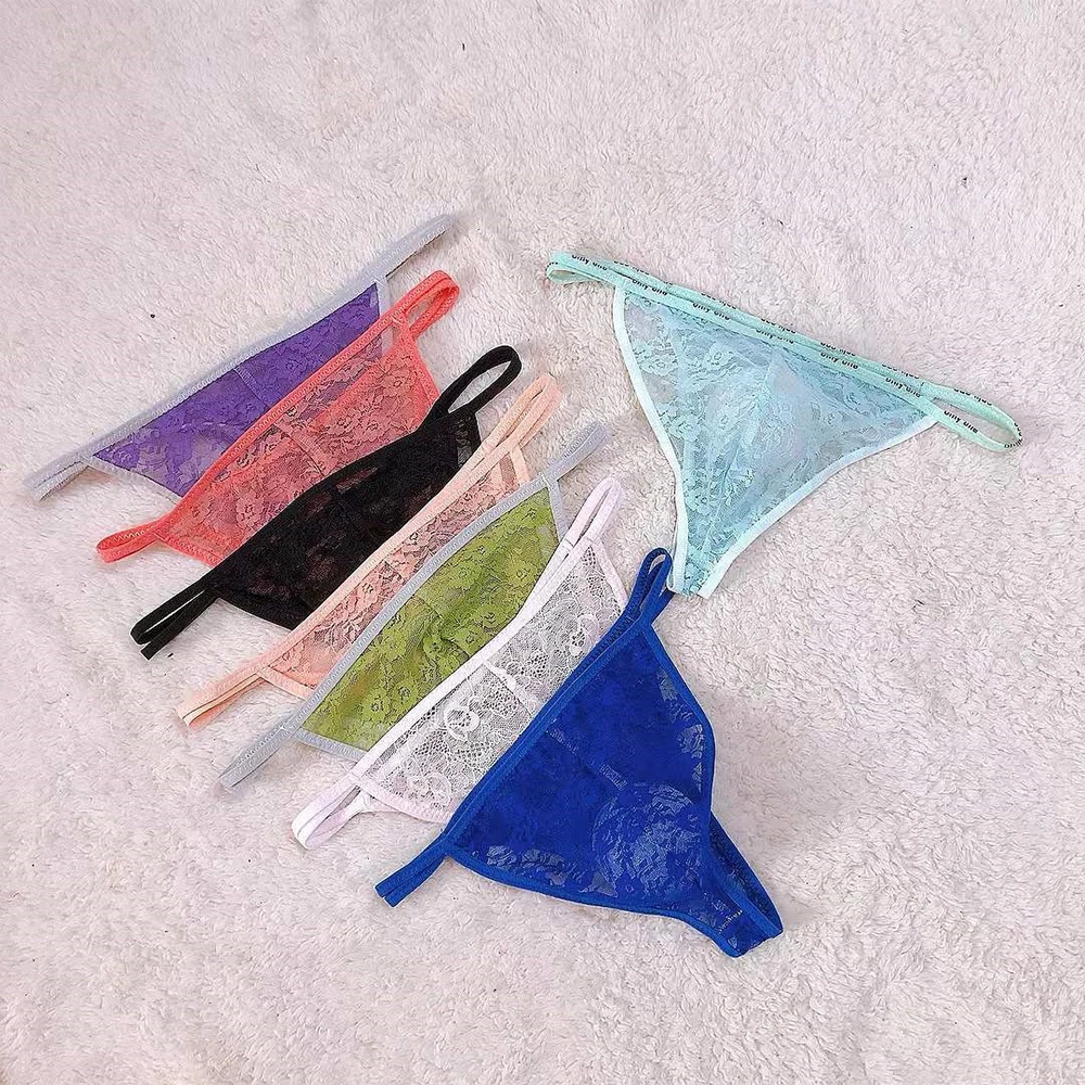 

Sexy Men Candy Lace Sheer Transparent Pouch Bulge G String Bikini Briefs Thongs Underwear Underpants Men's Temptation Briefs