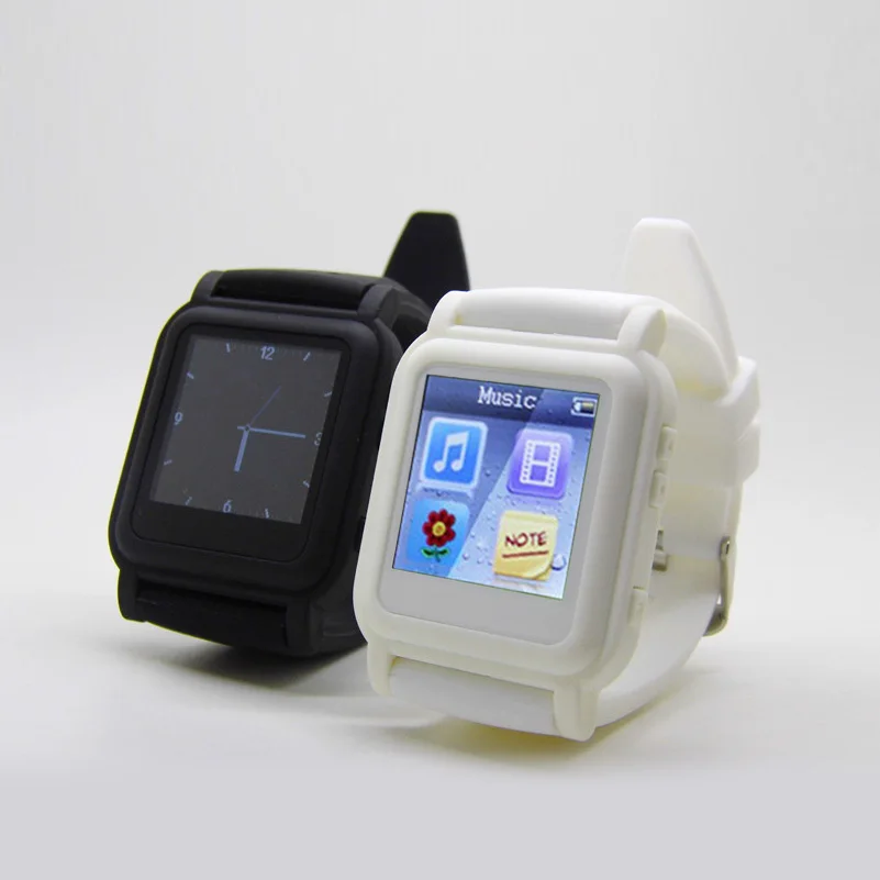 MP4 Watch with E book Reader Music Player Multi Languages Privacy Screen Data Cable and Emergency Button Multifunction Clock