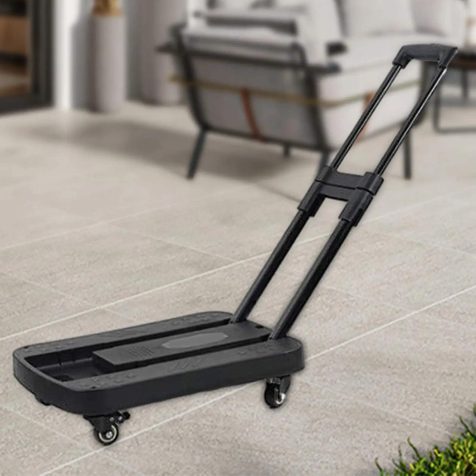 Luggage Trolley Cart Max 75kg/165lbs Folding Hand Truck Utility Dolly Cart for Office Shopping Transportation Traveling Outdoor