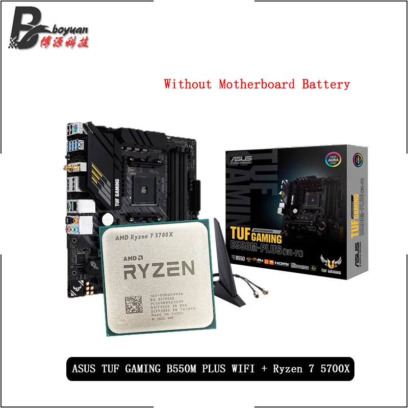 Amd Ryzen 7 5700x R7 5700x Cpu + Asus Tuf Gaming B550m Plus (wifi) Motherboard Suit Socket Am4 Amd Ryzen 7 5700x R7 5700x Cpu + Asus Tuf Gaming B550m Plus (wifi) Motherboard Suit Socket Am4