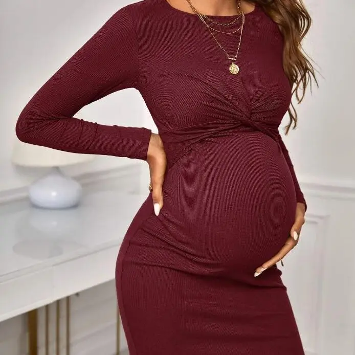 2023 Sexy Womens Dress Maternity Casual Solid Color Crew Neck Tanks Dress Pregnancy Summer Sexy Bodycon Dresses vestido