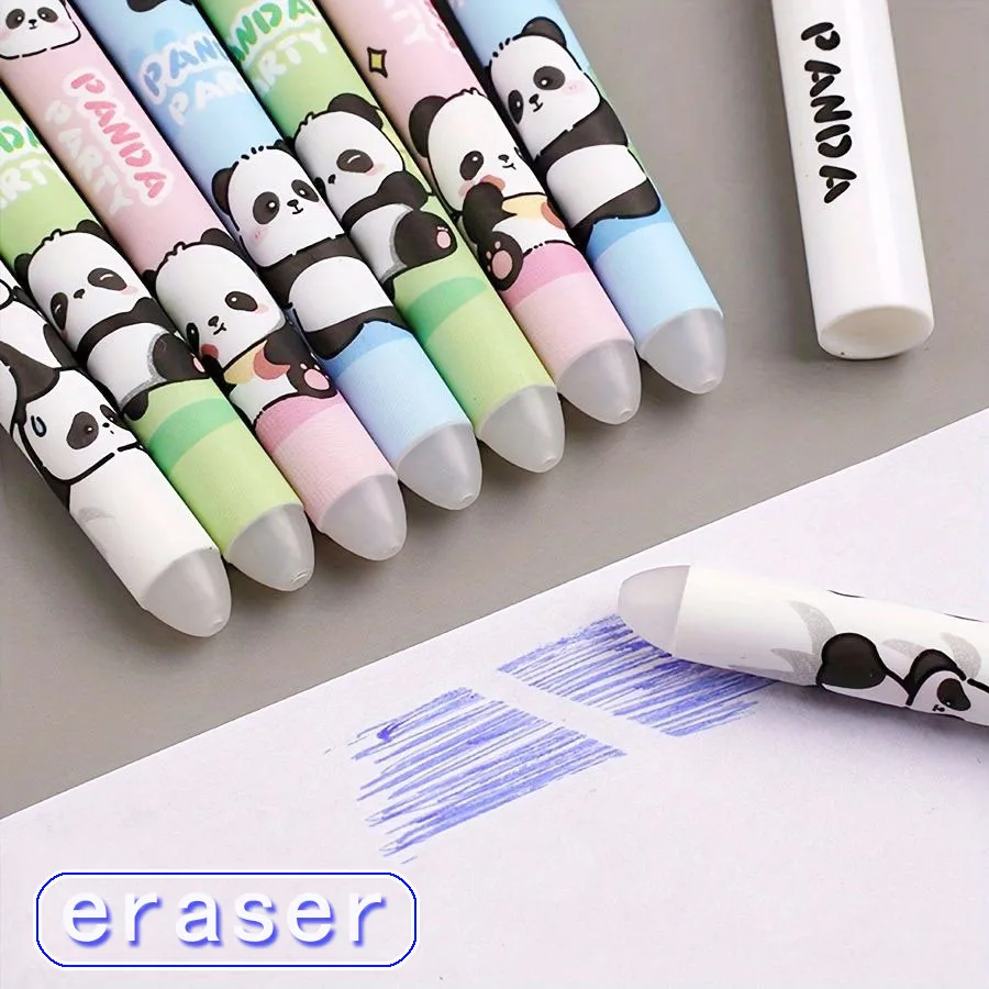 37pcs/set 0.5mm Animals Panda Erasable Gel Pens Make Mistakes Disappear Magic Refills Blue/Black for Office Stationery Supplies