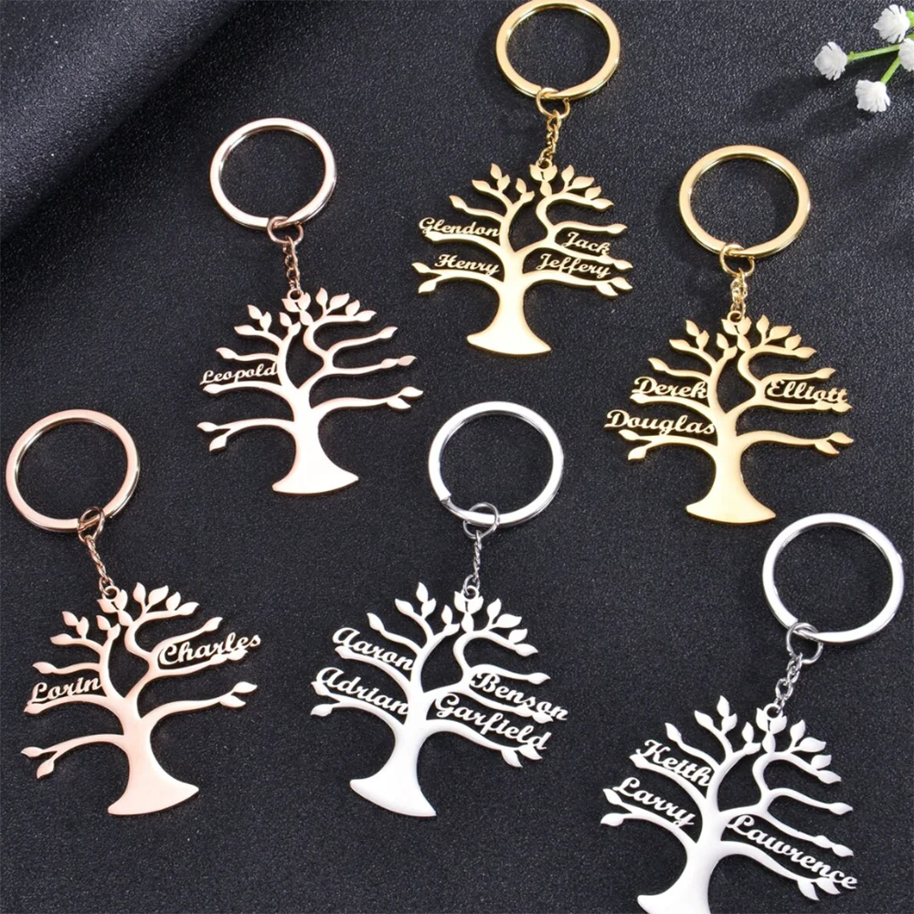 Personalized Keychain Tree of Life Keyring Genealogy with Multiple Names Key Deduction Points Branch Tree Keychain 20pcs mixed rubber points polisher pillar wheels with 2pcs mandrel jewelry polishing grinding tool