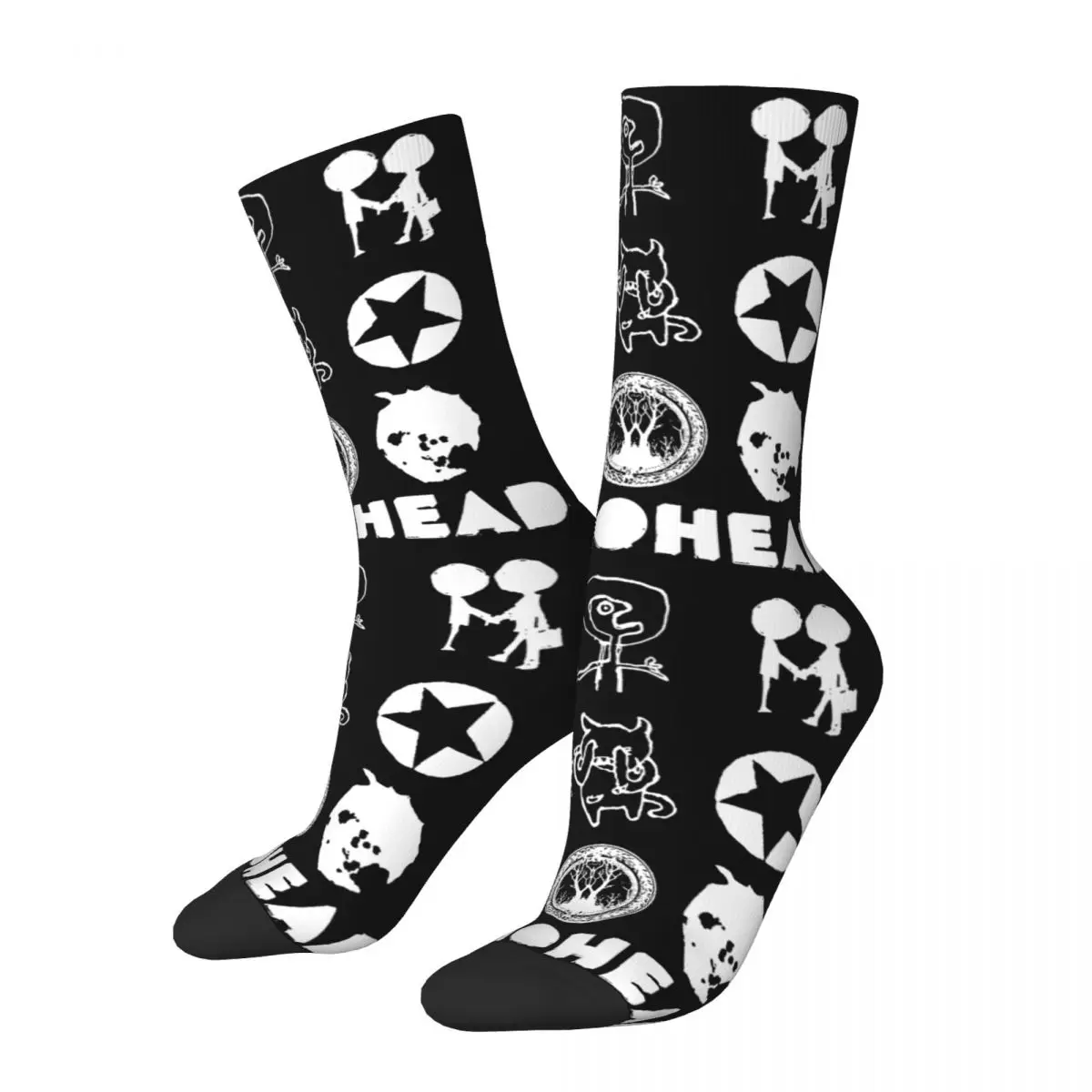 

Colorful Radiohead Creep Soccer Socks Rock Band Polyester Crew Socks for Unisex Sweat Absorbing