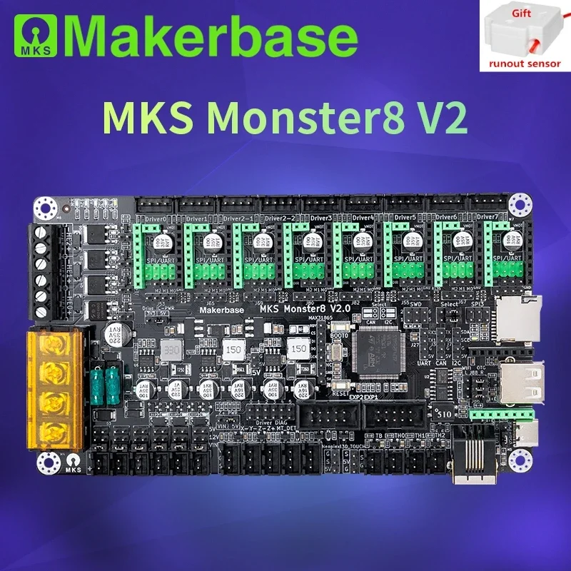 MKS Monster8 v2 motherboard 32 Bit Monster controller mainboard 3D