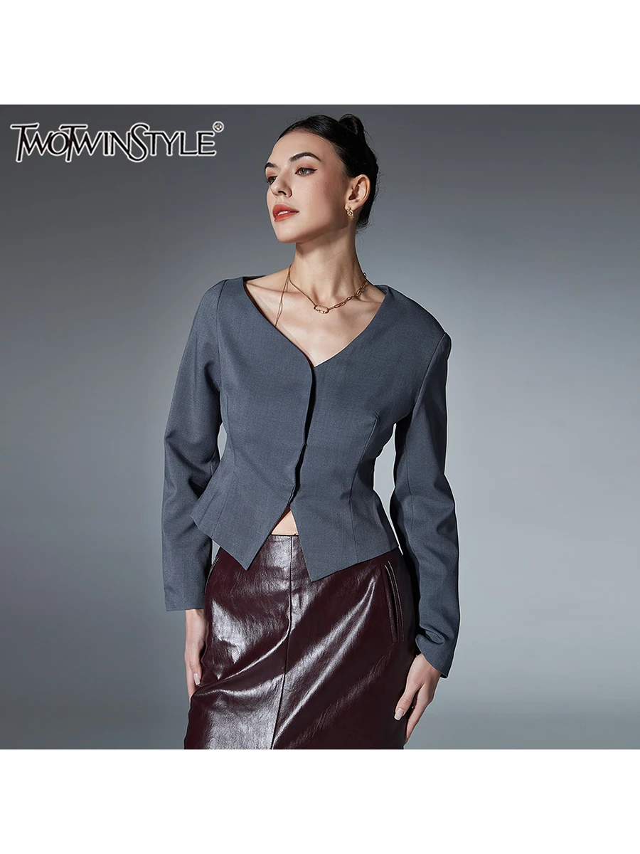 Women’s Splice Lace-Up Blazer | Trendy Streetwear Jacket | same ANTHEM. main image 0
