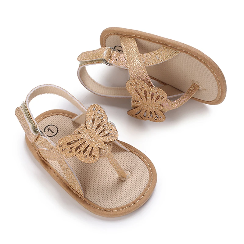 Baby Girls Flip Flop Sandals Cute Butterfly Anti-Slip Soft Sole Princess Shoes Beach Slipper Toddler Mules Sandals Shoes 0-18M