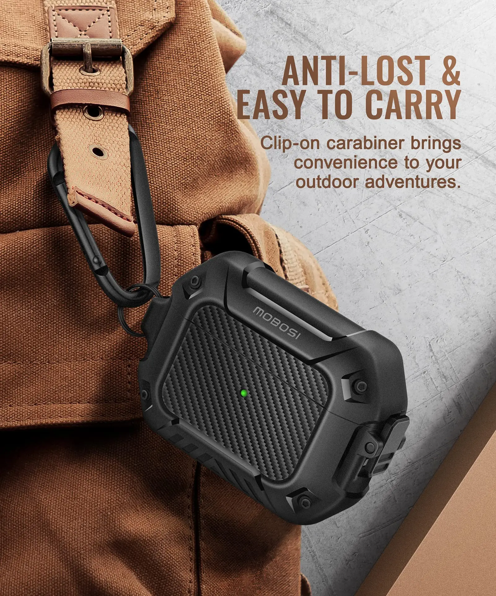 MOBOSI Shockproof Protective Case with Lock, Keychain & Cleaner Kit