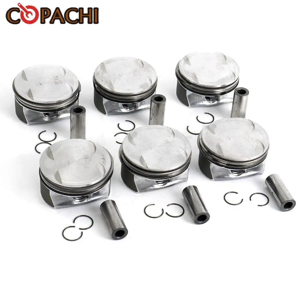 

6Pcs Piston & Ring Set 92.9mm 2720304317 2720302217 2720309717 For Mercedes-Benz CLK350 C350 E350 GLK350 M273 M272 3.5L 4.7L