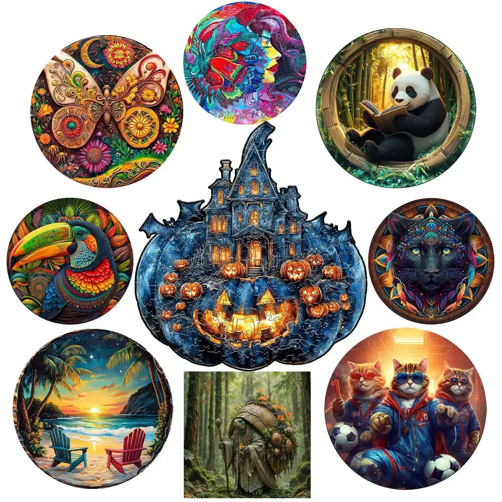 Wooden Jigsaw Puzzles Wooden Animal Puzzle for Adult Kids Cute Panda Jigsaws Holiday Gifts Family Party Games A3 A5 Size Wood Puzzles jigsaw puzzles,wooden jigsaw puzzles,wooden puzzle toys