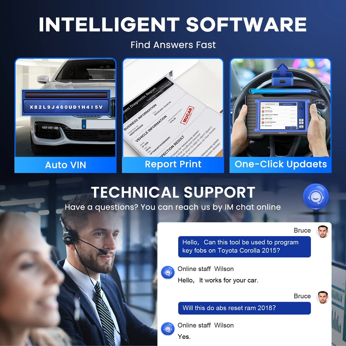 Automotive diagnostic scanner MUCAR VO7 Automotive OBD2 Scanner Professional ECU Coding Bidirectional Test Full System Code 28 Reset Car Diagnosis Tools