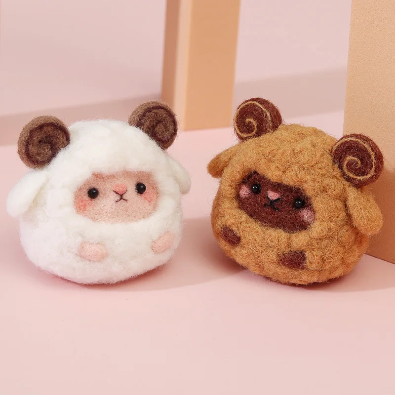Sheep Wool Felt DIY Handmade Material Package Cartoon Handmade Festival Craft Funny Poke Poke Craft Felting Starter Kits Gift