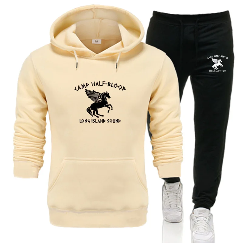 thumbnail image 1 of Chándal para hombre 2024, conjunto de dos piezas, sudaderas con capucha para hombre, chándal de campamento mestizo, traje de jogging para otoño e invierno, conjunto de sudaderas con capucha para hombr, 1 of 5