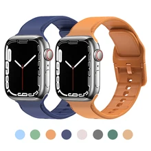 

Silicone Strap for apple watch band 38mm 40mm 42mm 44mm 41mm 45mm sport rubber Wristband strap for iwatch 7 series se 6 5 4 3