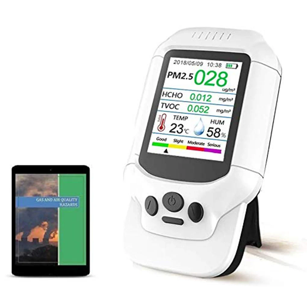 

Air Quality Detector with LCD Display Pollution Tester Indoor Temperature Humidity Sensor Home Accessories