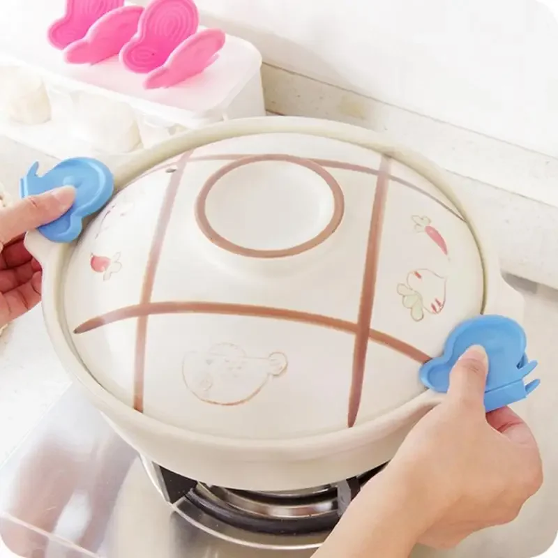 1pc Butterfly Shaped Silicone Anti-scald Devices Fridge Magnet Kitchen Tool Insulation Plate Clamp для кухни Kichen Decoracion kitchen tools