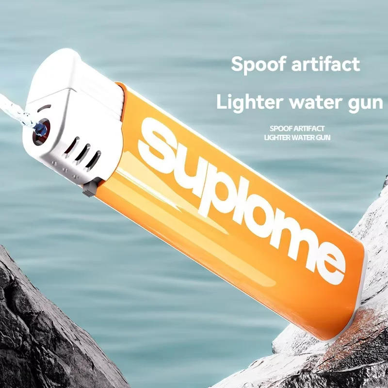 Kids toy lighter water gun press to spray water party trick or treat prank gadgets funny press type toys lighter small gun water guns