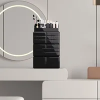 Makeup Cosmetic Organizer Storage Drawers Display Boxes Case with 12 Drawers (Black) 2