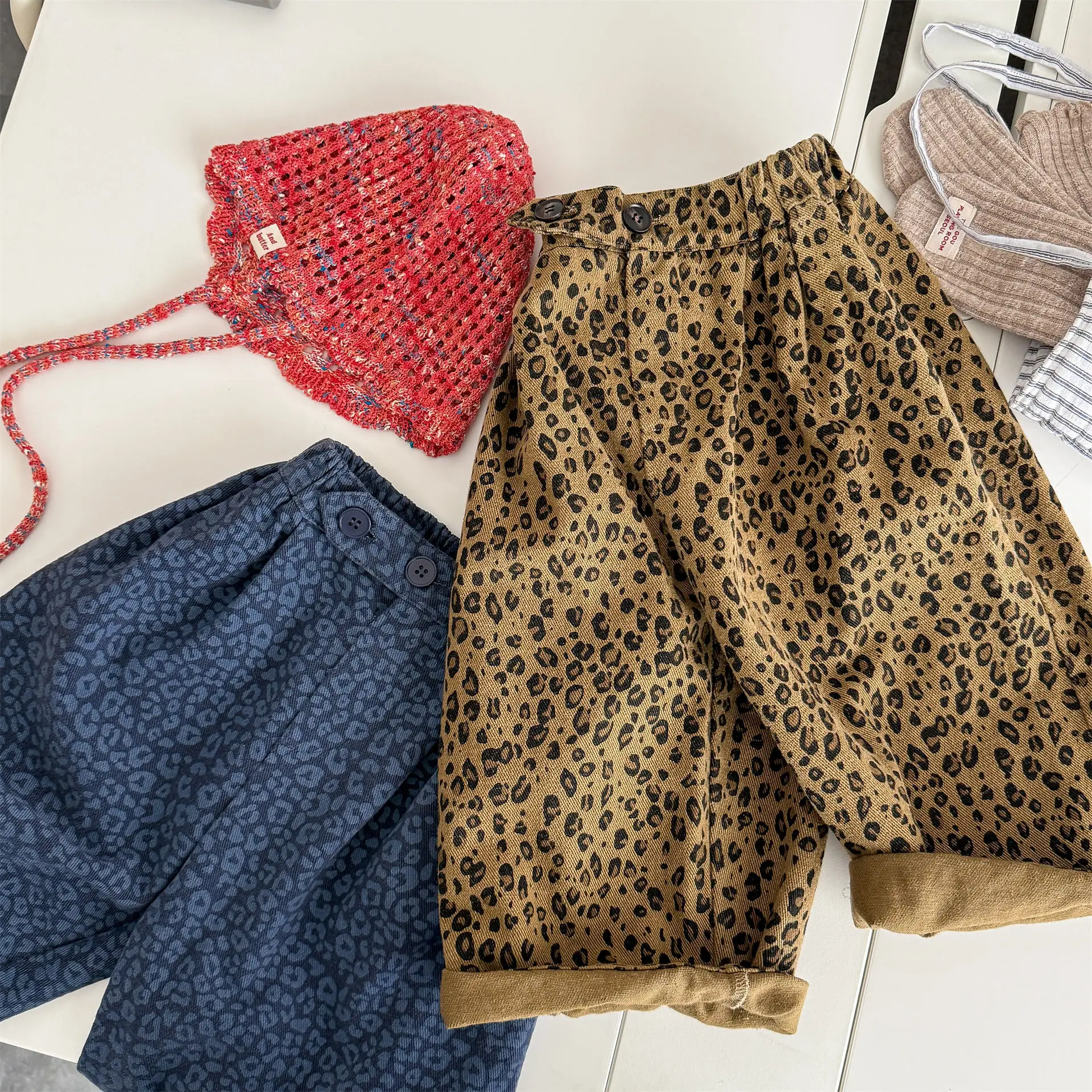 Leopard Print Corduroy Pants for Kids