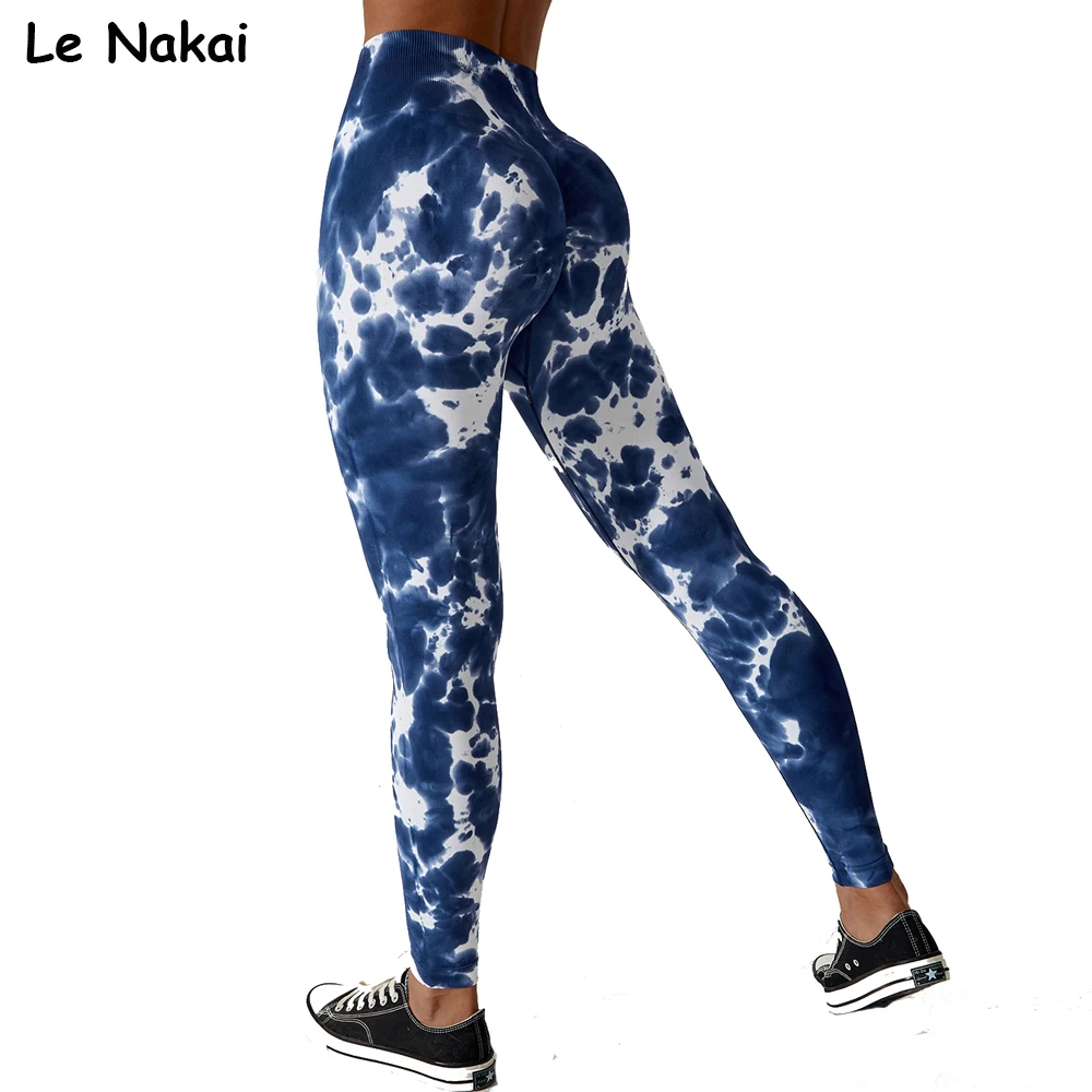 

New Tie Dye Seamless Leggings for Women Scrunch Butt Yoga Legging Push Up Booty Leggings Workout Gym Tights Exercise Sport Pants