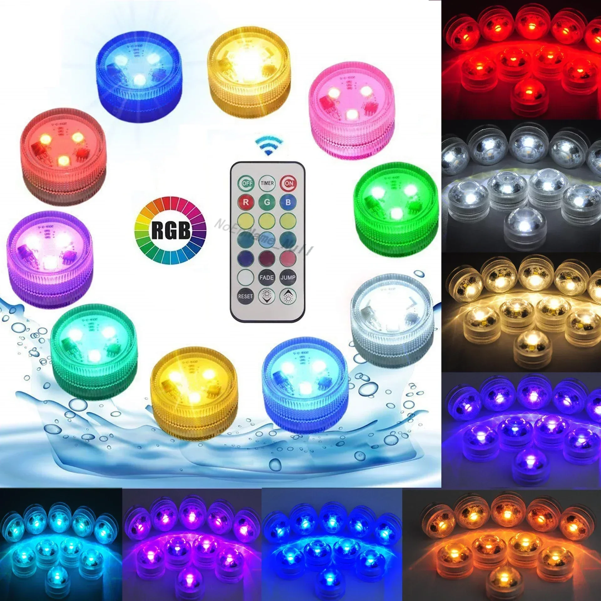 

RGB Submersible LED Light Waterproof Underwater Light Night Lamp for Fish Tank Pond Party Remote Control IP68 Waterproof Lamp