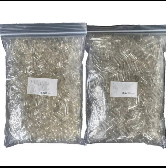 1000pcs Size 00# 0# 1# 2# 3# 4# empty capsule Clear Transparent White-White Hard Gelatin empty pill capsule