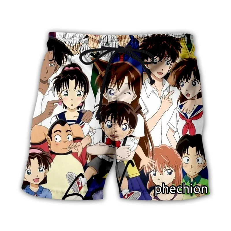 

phechion New Men/Women Anime Detective Conan 3D Printed Casual Shorts Fashion Streetwear Men Loose Sporting Shorts A124