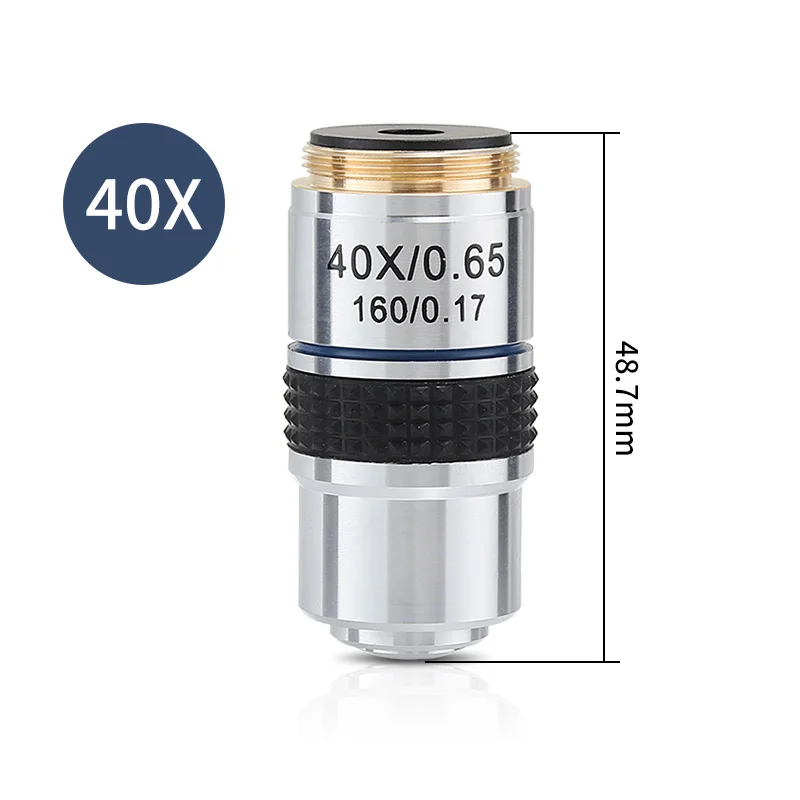 Din 40x/0.65 Na Biological Microscope Achromatic Objective Lens Microscope Accessories 195 Lens