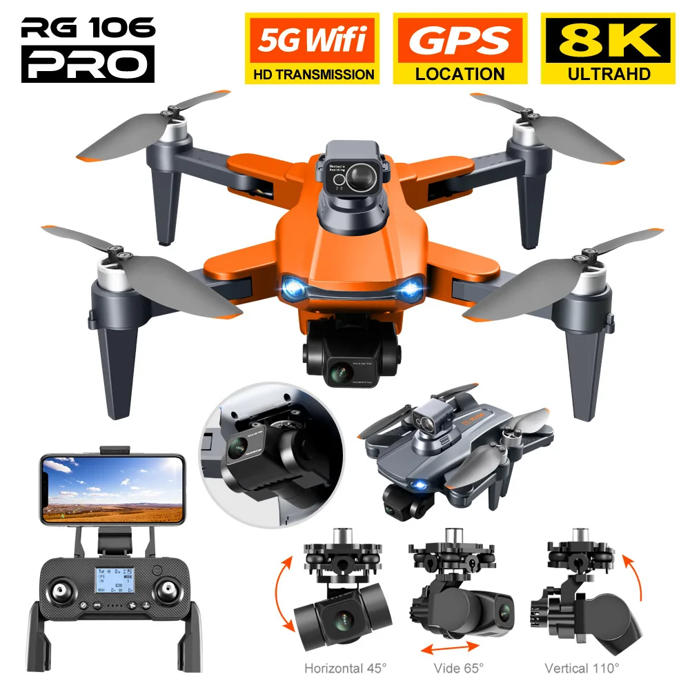 

RG106PRO 5G GPS Drone Professional Drones 8K HD Aerial Photography Obstacle Avoidance Quadcopter Helicopter RC Distance 3000M