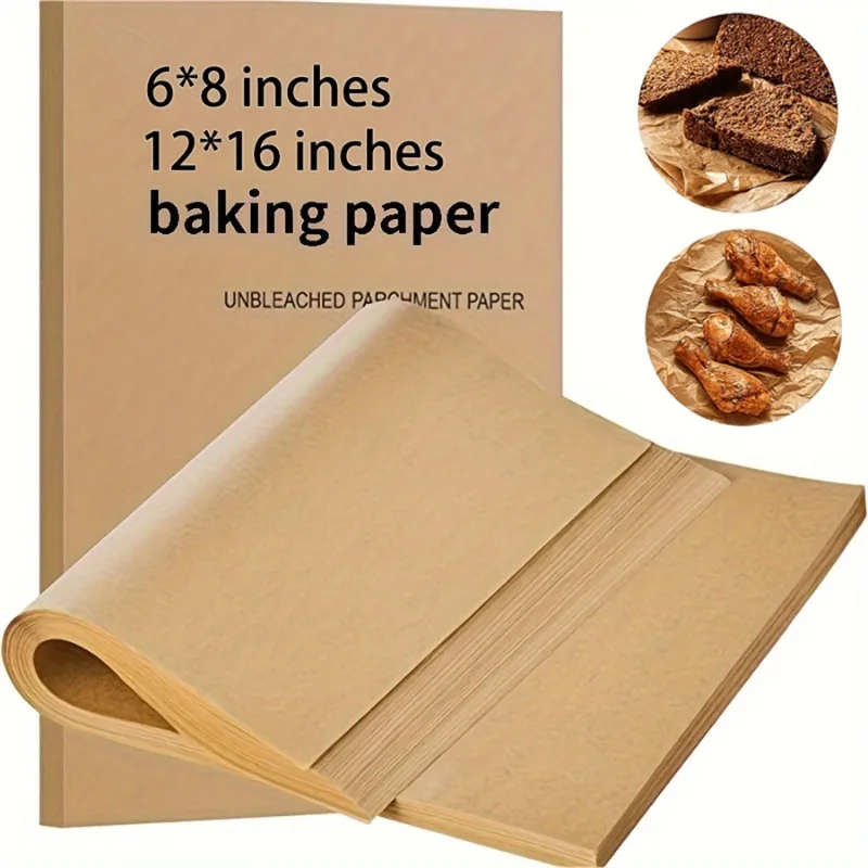 Parchment Paper Baking Sheets 8/16inch Unbleached Non-stick Pre Cut for Baking Cookies Cooking Air Fryer Oven Grilling Air Fryer