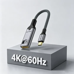 Enhanced USB - C to HDMI Adapter - 4K UHD 60Hz & 2K 144Hz Audio Sync Plug & Play (4K60Hz Braided)