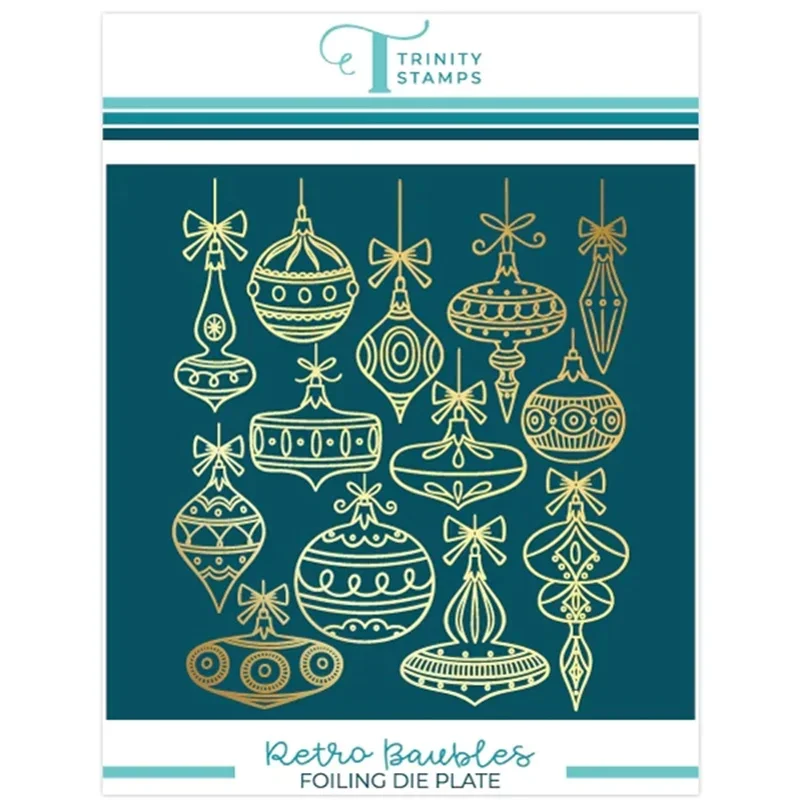 

New 2023 Christmas Retro Baubles Hot Foils Metal Cutting Dies Scrapbooking For Paper Making Embossing Frame Card no Stamps