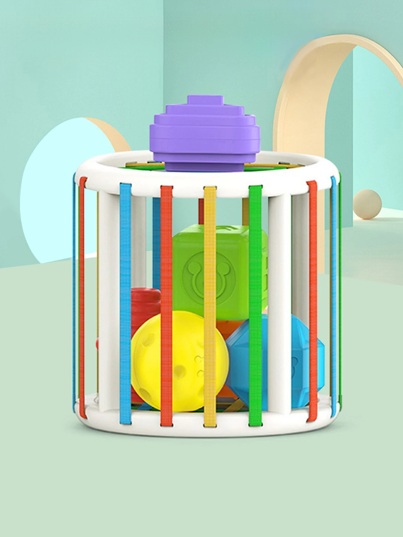 Rainbow Sequels Stacked and Sorted Early Childhood Education Activities Toys for Boys Girls Gift Shape Color Grasping Training