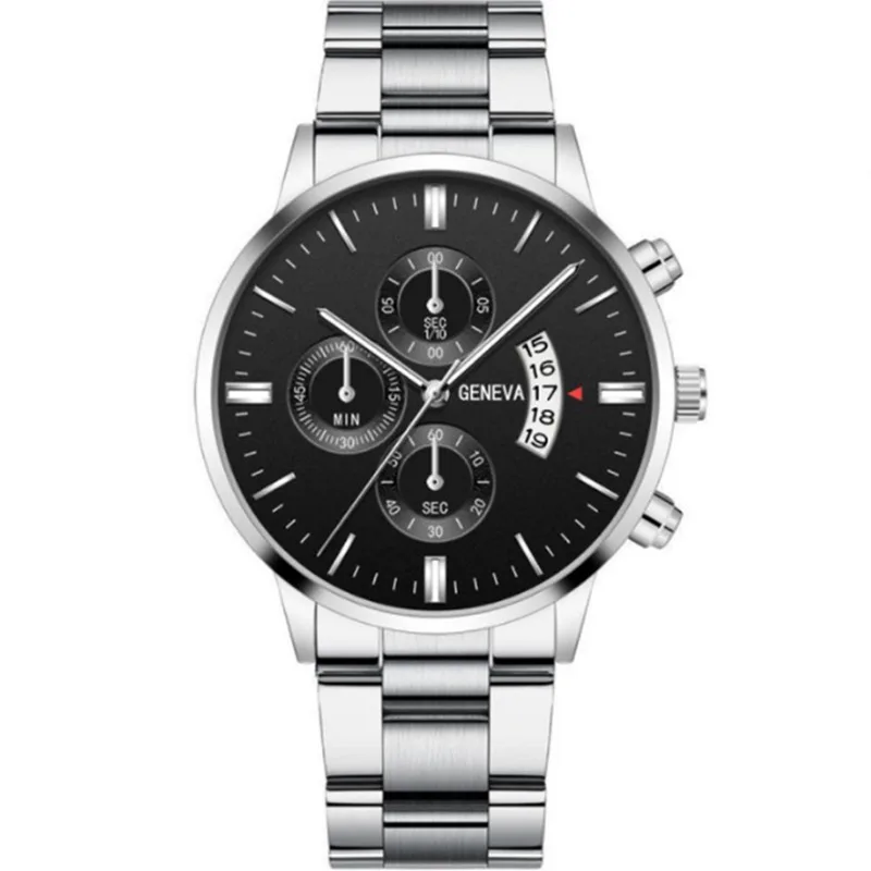 Fashion Men Stainless Steel Watch Luxury Calendar Quartz Wrist Watch Mens Business Watches for Man Clock Montre Homme 6