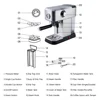 HomeWise Semi-automatic Coffee Maker 15Bar ULKA Pump Espresso Coffee Machine with Thermostatic System Household Use 220V 110V 3