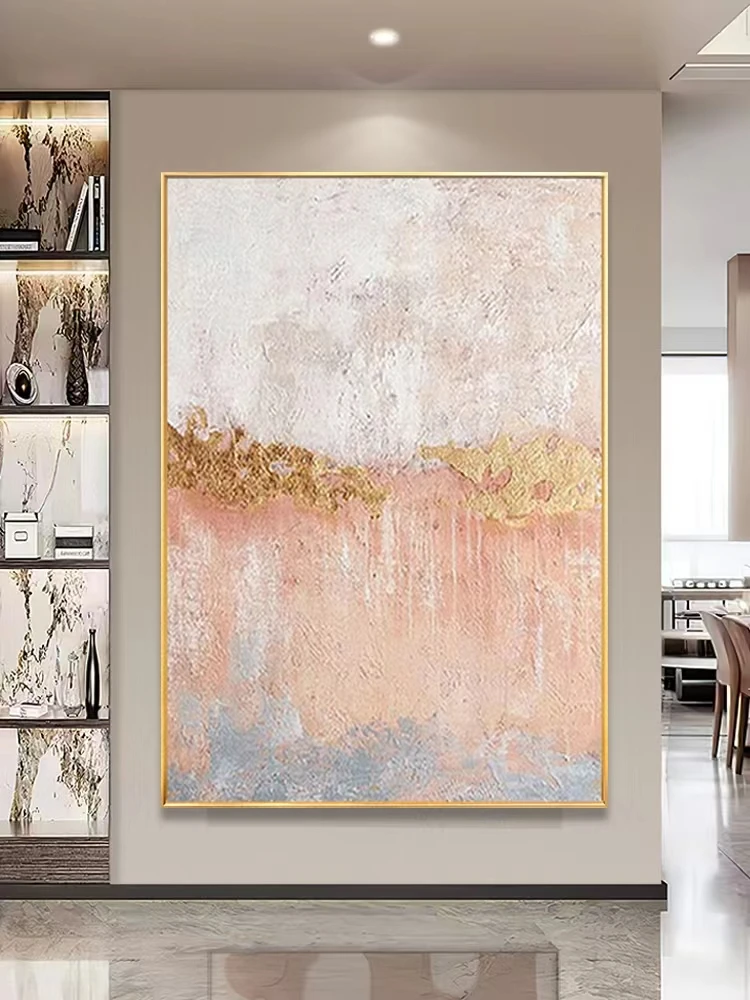 100% Hand-painted Abstract Oil Painting On Canvas In Living Room Gold Modern Wall Art Decorative Painting Frameless