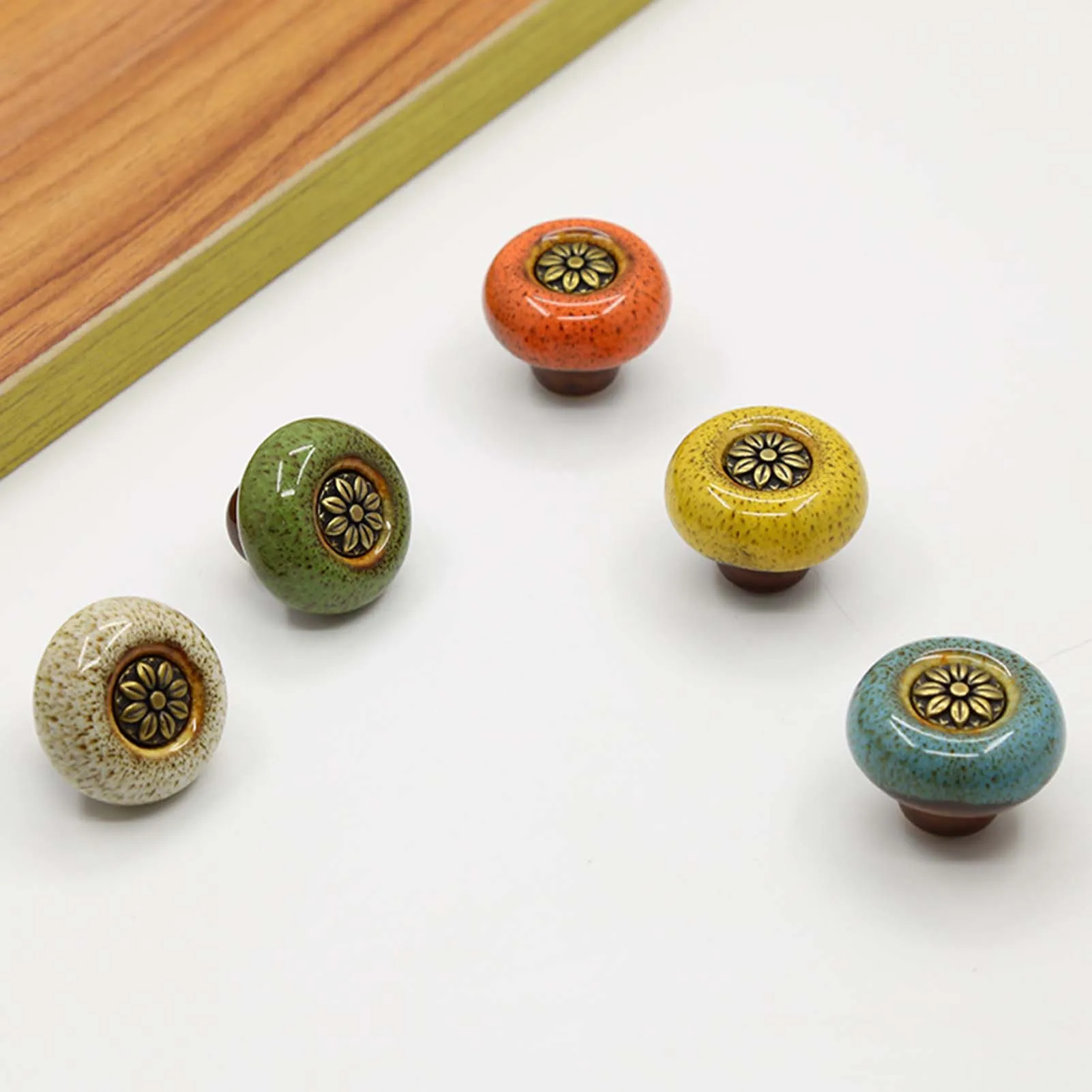 Vintage Nordic Decoration Handle Zinc Alloy Retro Pattern Small Handle Wardrobe Wine Drawer Cabinet DIY Decorations 5pcs