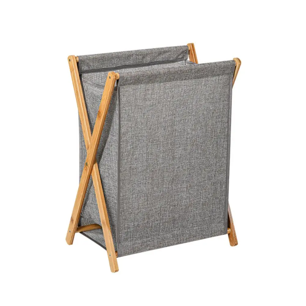 Bamboo Fabric Foldable Laundry Basket Portable Dirty Clothes Hamper for   Home Bathroom Space Saving Storage Organizer 6