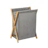 Bamboo Fabric Foldable Laundry Basket Portable Dirty Clothes Hamper for   Home Bathroom Space Saving Storage Organizer 6